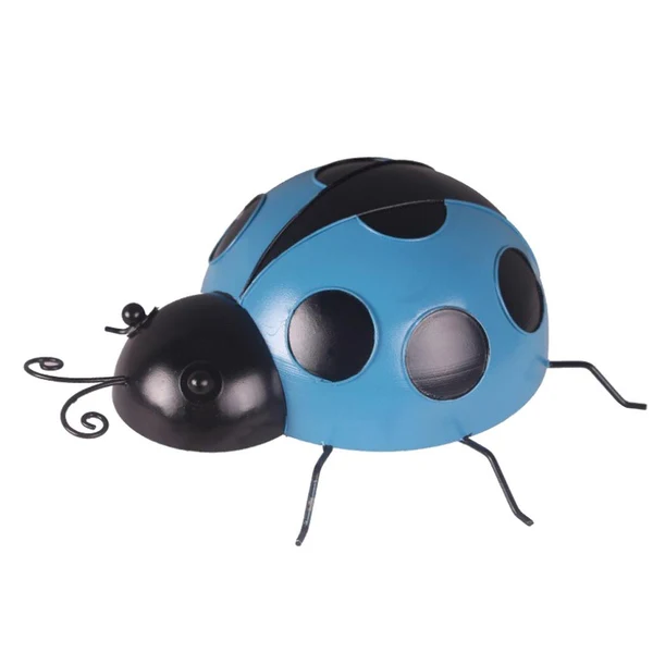First-Class Maxbell Maxbell Iron Ladybug Wall Hanging Figurines Miniatures Statue Garden Lawn 9cm Blue Advanced