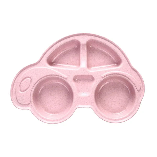 Fast Maxbell Cute Car Shaped Meal Tray Food Fruit Plate for Baby Toddler Children's Pink Artisan