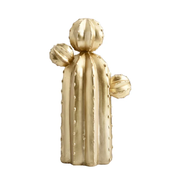 Crafted Maxbell Resin Cactus Decorative Ornament Cactus Furnishings Decoration Craft Gold_B Reusable