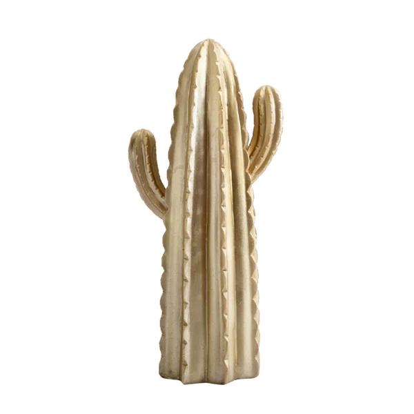 Fast Maxbell Resin Cactus Decorative Ornament Cactus Furnishings Decoration Craft Gold_D Modern