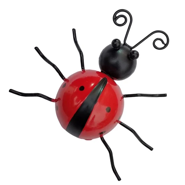 Trendy Maxbell Maxbell Iron Ladybug Wall Hanging Figurines Miniatures Statue Garden Lawn 9cm Red Elite