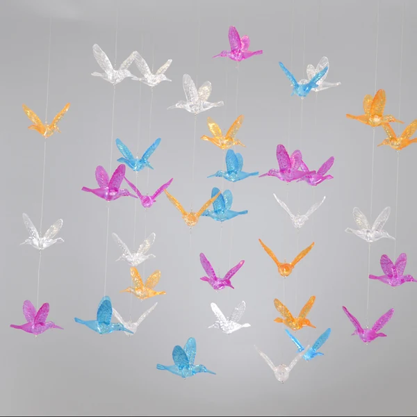 Fast Maxbell Crystal Acrylic Birds Holiday Party Supplies Home Hanging Decor Gold Unique