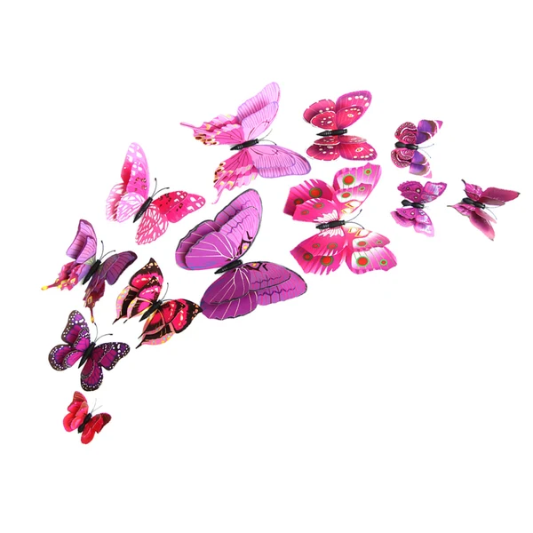 Specialty Maxbell Maxbell 12Pcs 3D Colorful Butterflies Wall Decor Sticker Decals Home Office Purple Carefully Designed