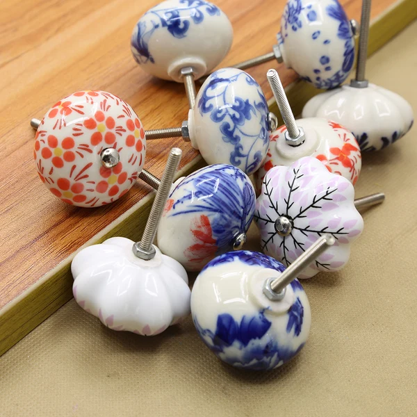 Dependable Maxbell Ceramic Pull Knobs Cabinet Cupboard Drawers Dresser Handle Pull Pin 5 Selected