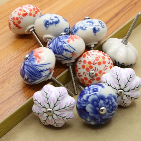 World-Class Maxbell Ceramic Pull Knobs Cabinet Cupboard Drawers Dresser Handle Pull Pin 3 Enhanced