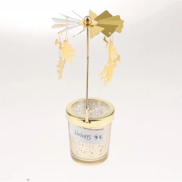 High-Performance Maxbell Romantic Rotating Candle Holder Stand Spining Tealight Candlestick Angel Top-Quality