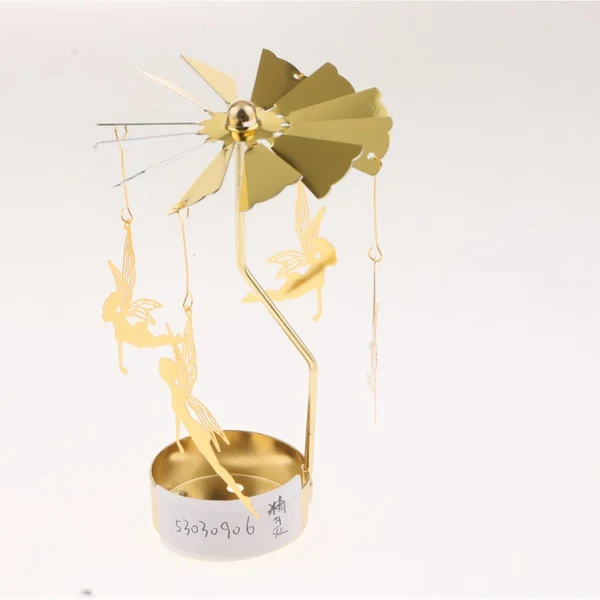 Elite Maxbell Maxbell Christmas Decor Rotating Candle Tea Light Holder Candlestick Gold Elf Practical