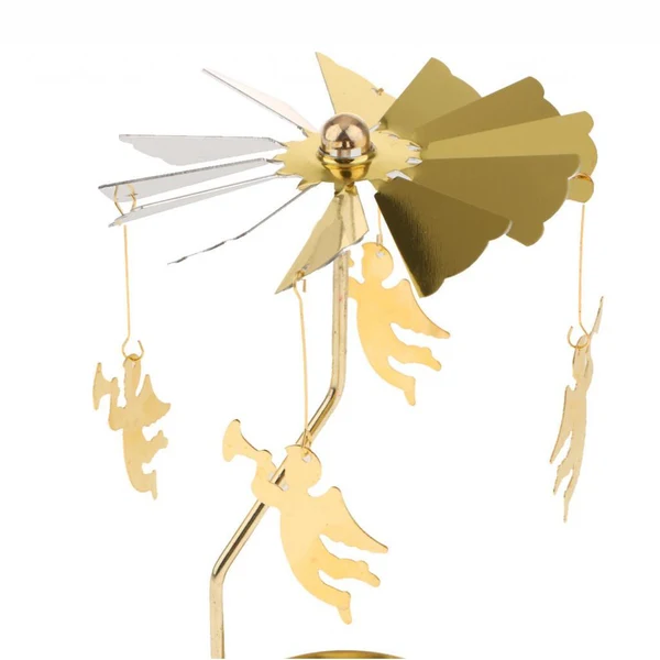 Casual Maxbell Maxbell Christmas Decor Rotating Candle Tea Light Holder Candlestick Gold Angel Enhanced