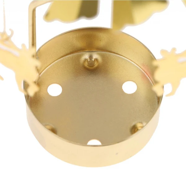 Safe Maxbell Maxbell Christmas Decor Rotating Candle Tea Light Holder Candlestick Gold Deer Fast