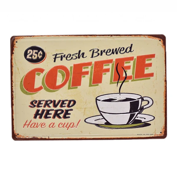 Original Maxbell Vintage Metal Tinplaste Sign Plaque Wall Poster Bar Pub Decor Coffee 03 Solid