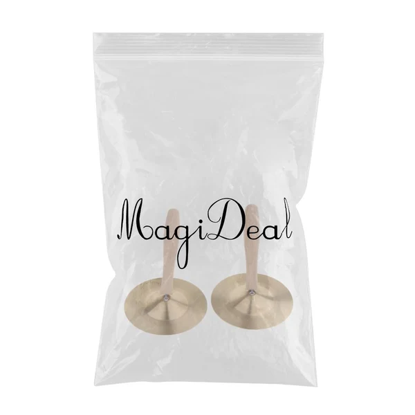 Fine Crafted Maxbell 1 Pair Copper Drum Cymbals Musical Instrument Toy with Wooden Handles for Kids Children Improving Kid's Sense of Rhythm and Beats High-Quality