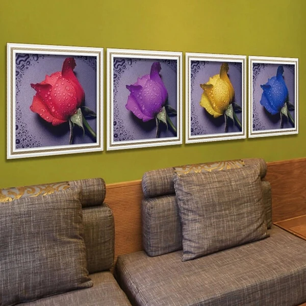 User-Friendly Maxbell 5D Diamond Painting Dewdrop Rose Cross Stitch DIY Handcrafted Wall Decor Blue 12 Original Design