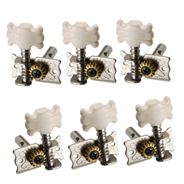 Reliable Maxbell 6 Pieces Zinc Alloy Open Tuning Pegs Tuners Machine Heads 3L 3R for Electric Guitar Parts Silver User-Friendly