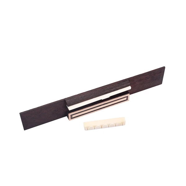 Solid Maxbell Rosewood Classical Guitar Bridge Bone Slotted Saddle Nut Set for Guitar Parts Accessories Superior