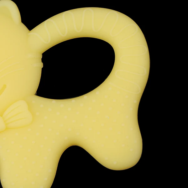 Next-Generation Maxbell Babies Infants Safe Teething cartoon Toys Silicone Molar Rod Yellow Cat Responsible