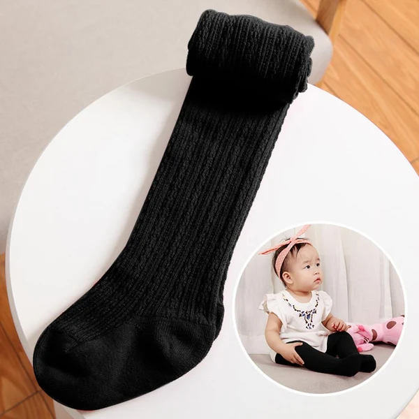 High-Quality Baby Toddler Girls Children Cable Knit Cotton Tights Stocking Pants 6-12 Months Black Healthy