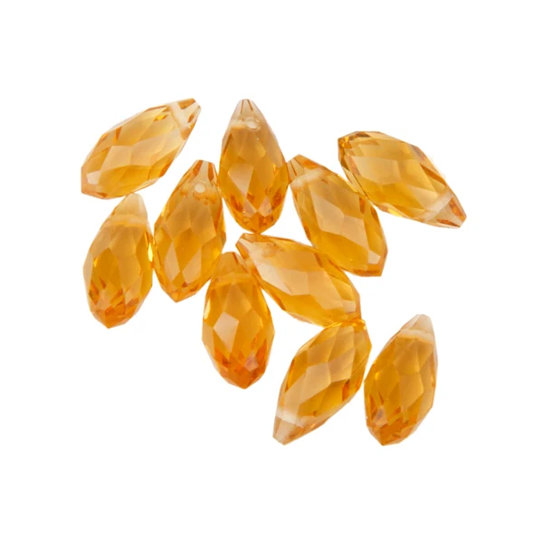 Effective Maxbell 10 Teardrop Glass Beads Faceted Crystal Beads Jewelry Making Gold Champagne Breathable