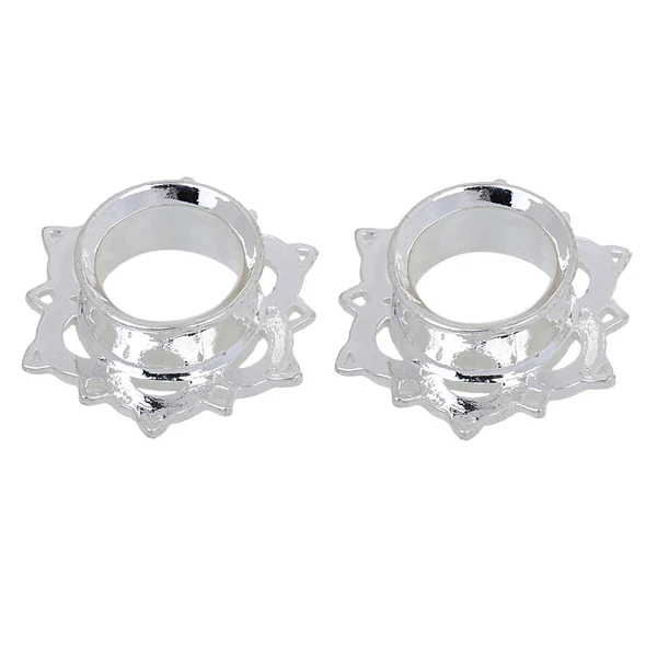 Refined Maxbell Pair Antiqued Lotus Flower Silver BRASS Flesh Tunnels Ear Plugs Gauges 14mm Outstanding