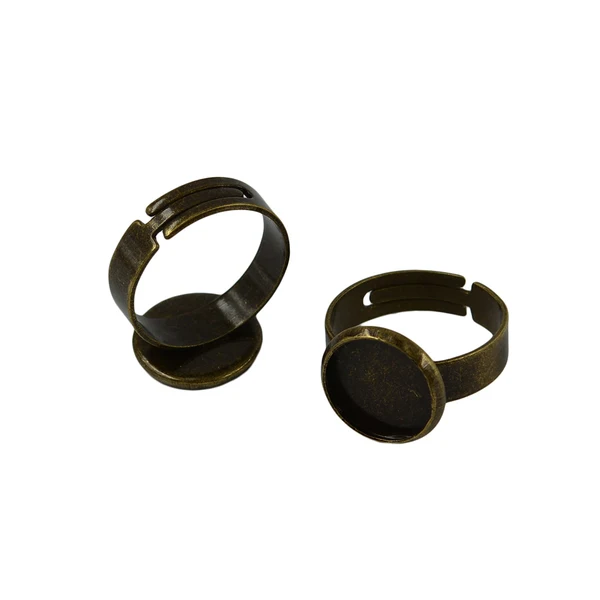 High-Grade Maxbell 10 Pieces Adjustable Brass Ring Blank Round Bezel 12mm Cabochon Bronze Reliable
