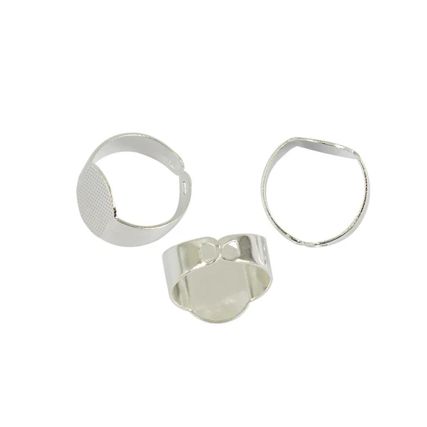 Trusted Maxbell 10 Pieces Adjustable Brass Ring Blank Oval Bezel Cabochon DIY Ring Silver User-Friendly