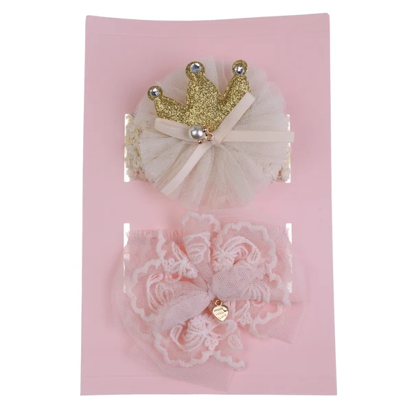 Solid Maxbell Lovely Infant Baby Toddler Lace Flower Hairband Cute Ornaments Gold Pink1 Certified