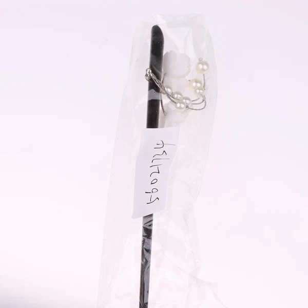 Refined Maxbell Women Flowers Acrylic Hair Stick with Pearl Tassels Hair Accessories White Elite