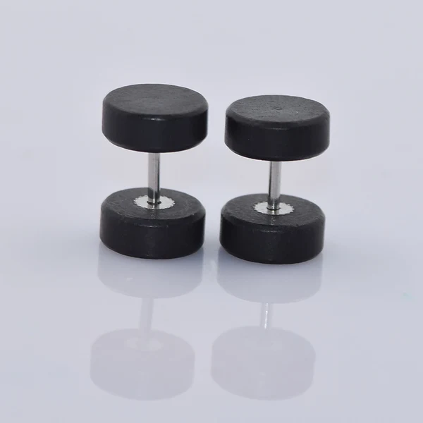 Premium Material Maxbell Wood Wooden Women Mens Stud Earrings Ear Plugs Piercings Screw 10mm Black Organic