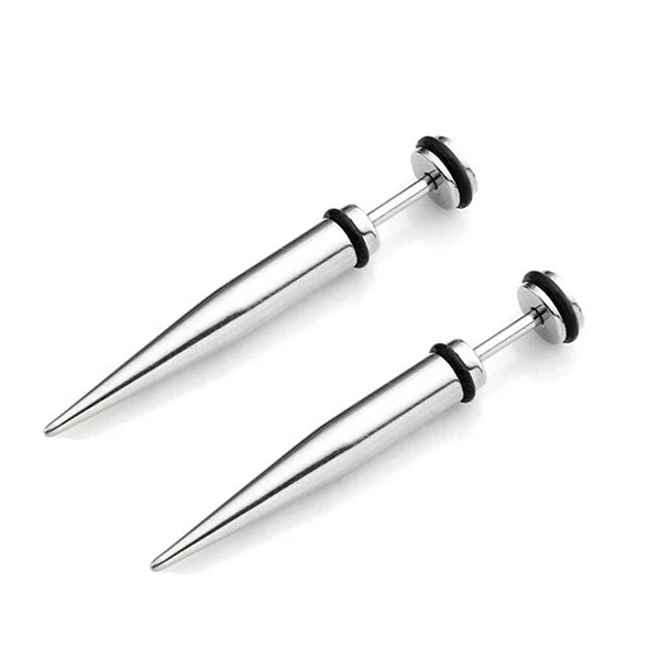 Trendy Maxbell Unisex Hip Hop Punk Solid 316L Stainless Steel Rivet Stud Earrings Silver Soft