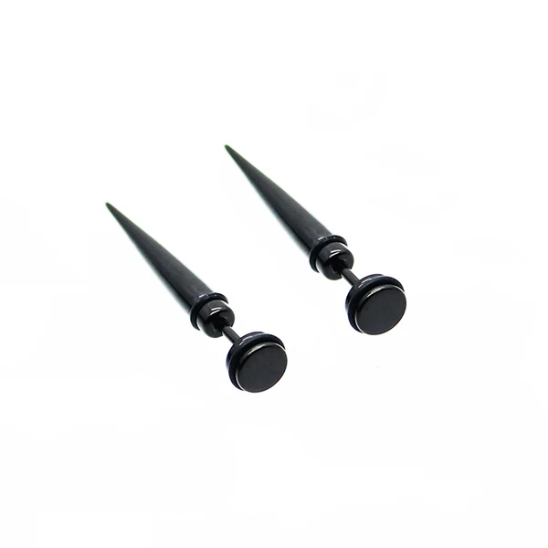 Effective Maxbell Unisex Hip Hop Punk Solid 316L Stainless Steel Rivet Stud Earrings Black High-Performance