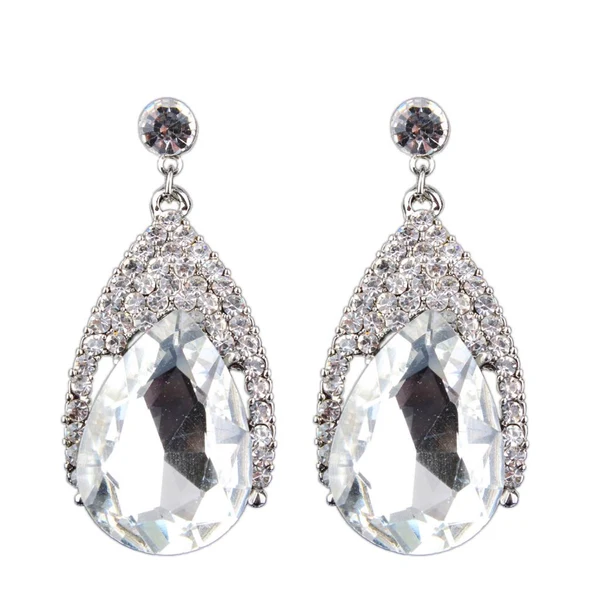 Casual Maxbell Vintage Glitter Rhinestone Diamante Teardrop Drop Dangle Earrings White Efficient