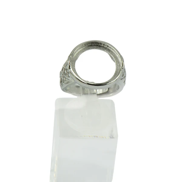 World-Class Maxbell Silver Brass Round Bezel Adjustable Flower Ring Blank Bases Setting DIY 16mm Fine Crafted