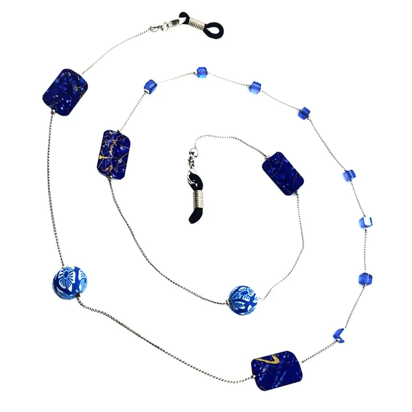 Minimalist Maxbell Eyeglass Exquisite Delicate Sunglasses Spectacles Chain Holder Dark Blue Convenient