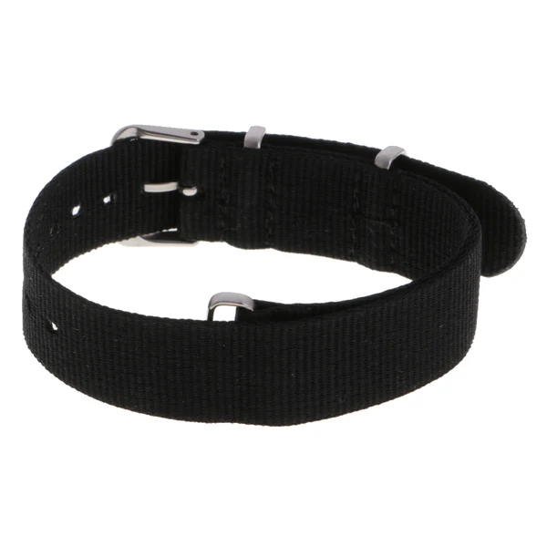 Outstanding Maxbell Woven Nylon Watch Strap Wristwatch Band Stainless Steel Buckle Black 20mm Professional