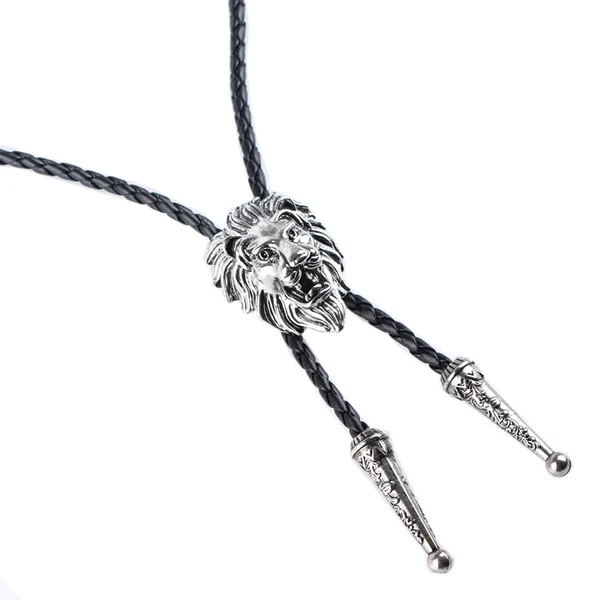 Reliable Maxbell Vintage 3D Lion Head Ties Ancient Silver Western Bolo Tie Cowboy Bola Ties Verified