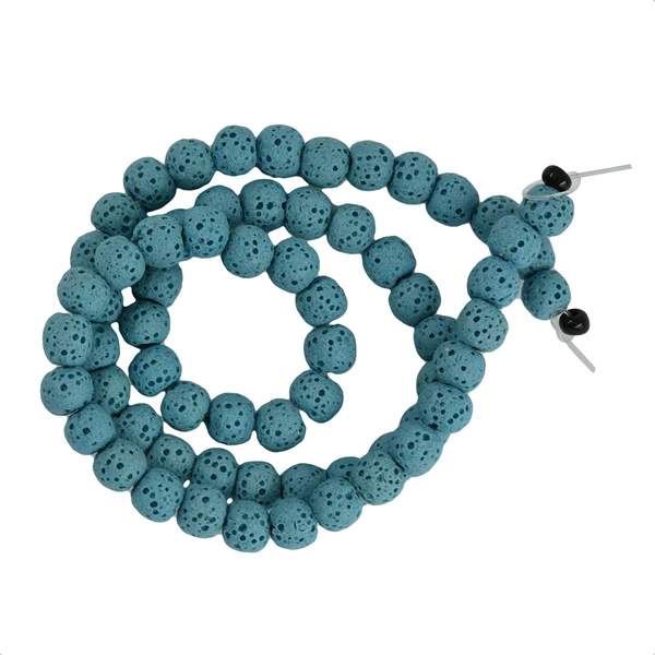 Expertly Made Maxbell 6mm Rock Volcanic Gemstone Loose Bead 15'' Round Jewelry DIY Light Blue Healthy