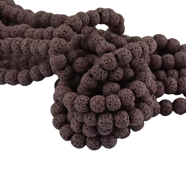 Versatile Maxbell 6mm Rock Volcanic Gemstone Loose Bead 15'' Round Jewelry DIY Pinkish Purple Artisan