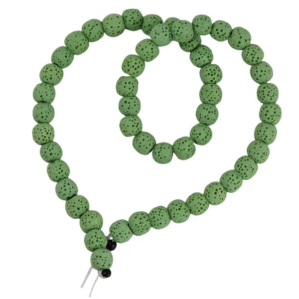 Trusted Maxbell 8 mm Lava Volcanic Rock Gemstone Loose Beads 15'' Round Jewelry BOHO Style Light Green Consistent