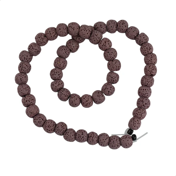 Minimalist Maxbell 8mm Lava Volcanic Rock Gemstone Loose Beads Round Jewelry Pinkish Purple Environmentally Friendly