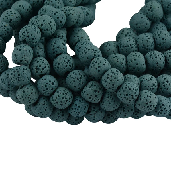 Recyclable Maxbell 10 mm Volcanic Lava Rock Gemstone Loose Beads Strand 15'' Light Blue Powerful