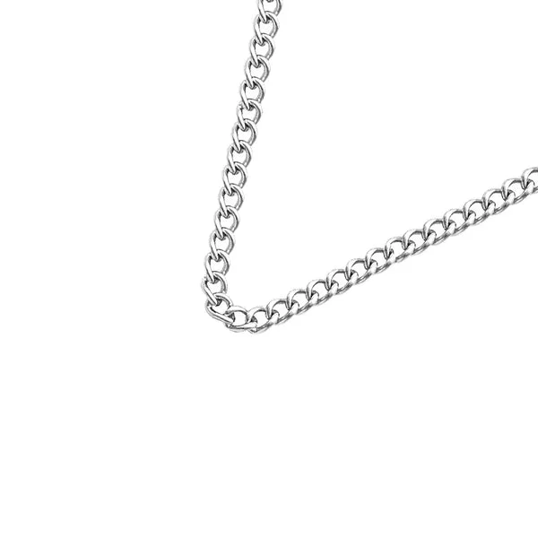 Official Maxbell European Fashion Stylish Stainless Steel Necklace Thick Curb Chain Silver Casual