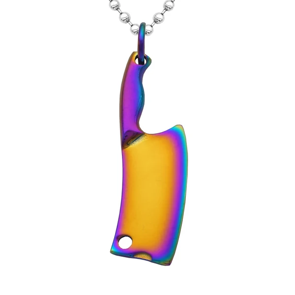 Green Maxbell Personality Kitchen Knife Pendant Necklace Jewelry Charm Gift For Men Yellow Versatile