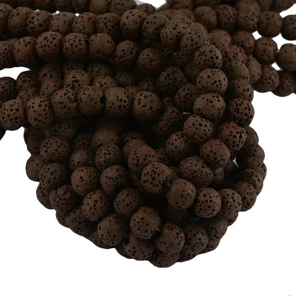 Fashionable Maxbell 10 mm Volcanic Lava Rock Gemstone Loose Beads Strand 15'' Chocolate Brown Trendy