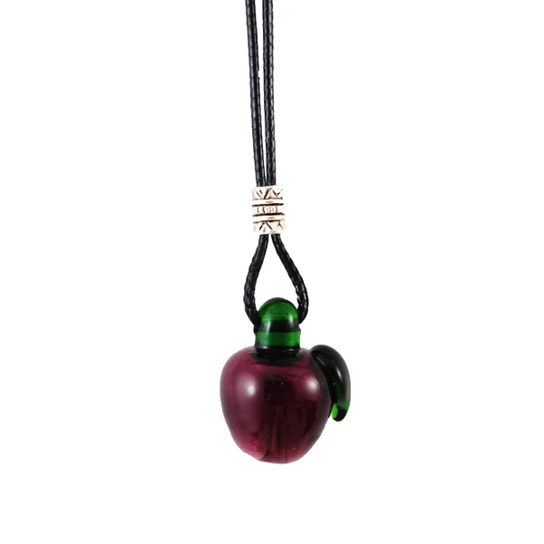 Smart Maxbell Handmade Apple Perfume Essential Oil Glass Bottle Pendant Necklace purple Clean
