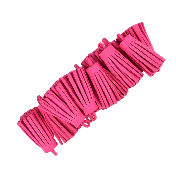 Crafted Maxbell 12 Pieces Velvet Tassel Charms Pendants Jewelry Bags Key DIY Fuchsia Eco-Friendly