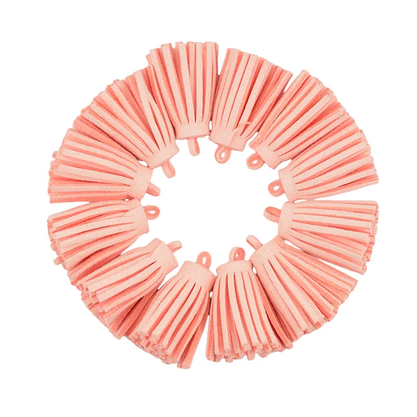 Carefully Designed Maxbell 12 Pieces Velvet Tassel Charms Pendants Jewelry Bags Key DIY Coral Pink Environmentally Friendly