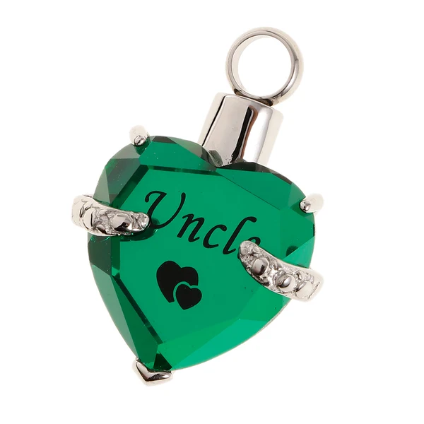 Lightweight Maxbell Crystal Heart Cremation Jewellery Urn Pendant Keepsake Necklace DIY Uncle Selected