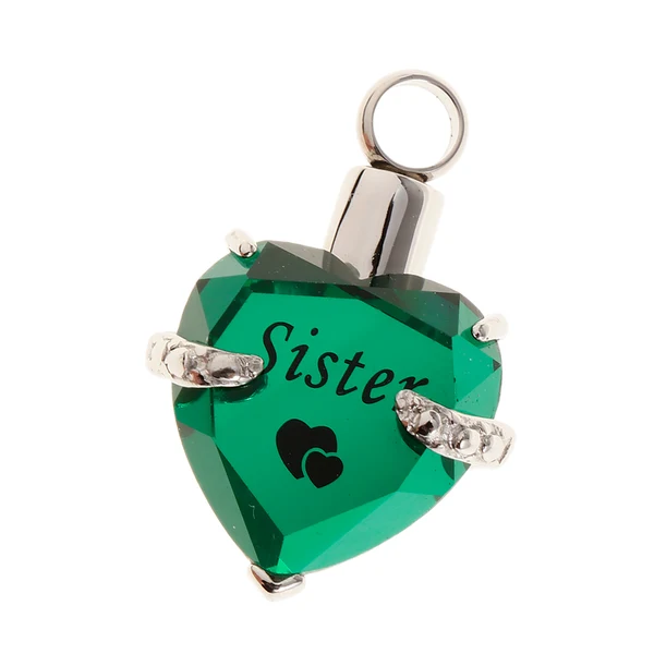 Environmentally Friendly Maxbell Crystal Heart Cremation Jewellery Urn Pendant Keepsake Necklace DIY Sister Elegant