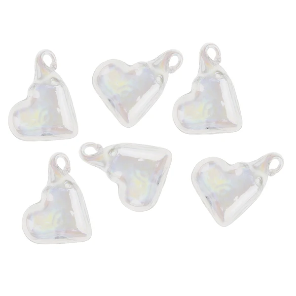 Luxury Maxbell 6 Pieces Mini Small Wishing Rainbow Glass Bottle Pendant Oblique Heart Fashionable