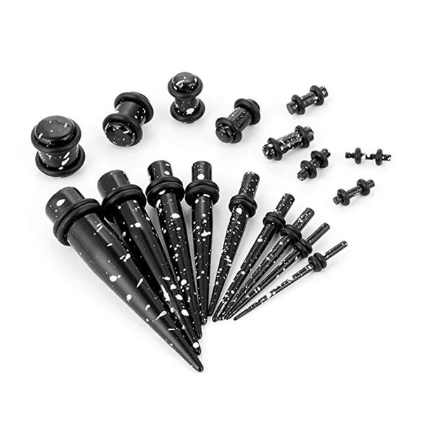 Convenient Maxbell 36 Pieces Acrylic Ear Gauges Tunnel Plugs Stretcher Expander Kit Black Specialty