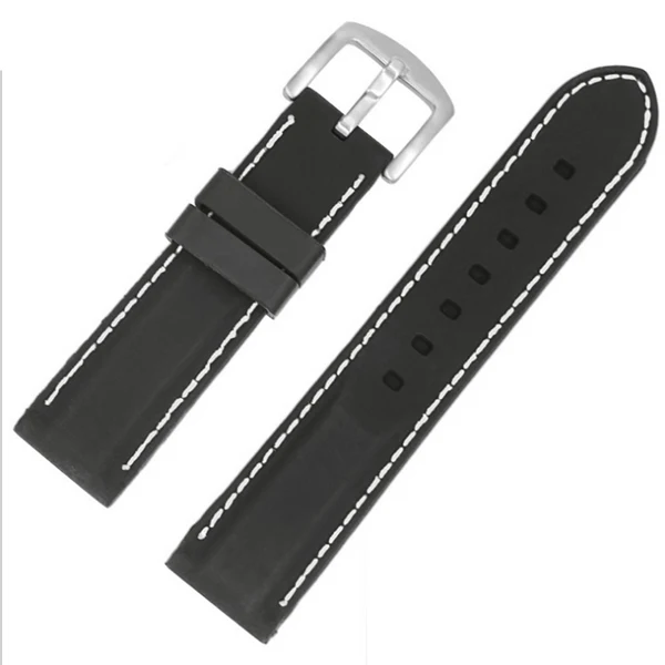 Premium Maxbell Men Black Silicone Rubber Sport Wrist Watch Band Strap 26mm Secure